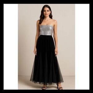 Xscape by Joanna Chen Black Velvet Godet Maxi Skirt  NOTE runs LONG XL